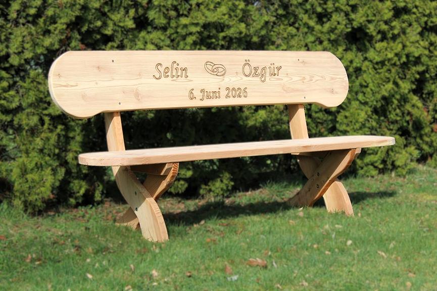 Bild 6 Terrassenbank mit Gravur. Ostern Geschenk. Krongartmöbel.