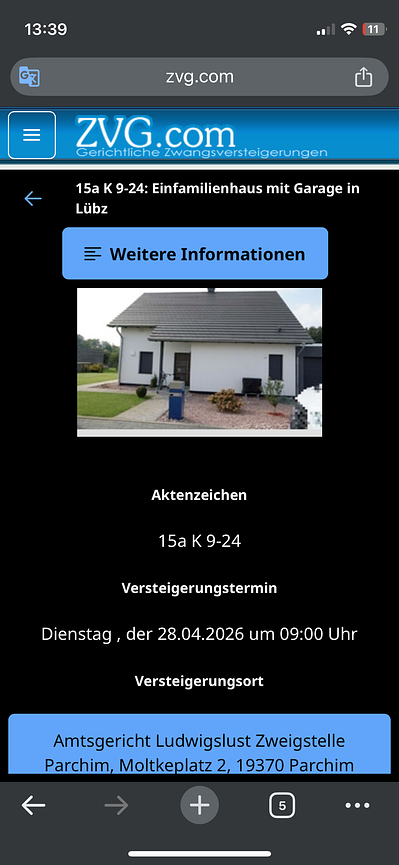 Bild 1 Neubau EFH 2018 – 140 m² – Garage – Zwangsversteigerung 28.04.2026