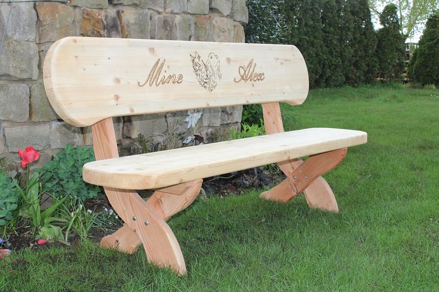 Bild 8 Terrassenbank. Gartenbank mit Gravur. Hochzeitsgeschenk. Geschenk.