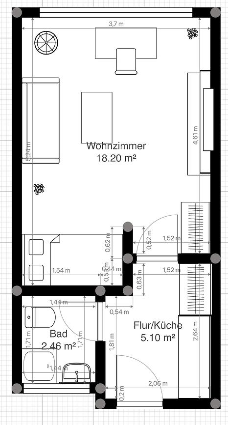 Bild 2 Renovierte 1-Zimmer-Wohnung mit Balkon & Bachblick