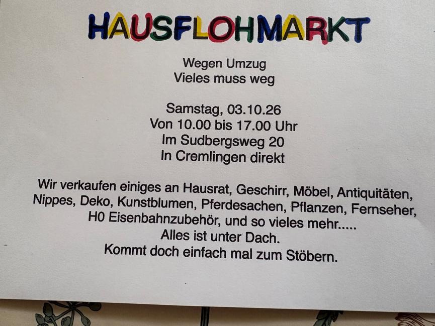 Bild 1 Hausflohmarkt, Haushaltsauflösung, Trödel