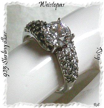 Bild 1 Ring, 925 Silber mit gefassten Topassteinen