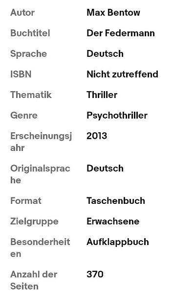 Bild 4 Rosenrot Mausetot: Thriller, Max Bentow-Psychothriller