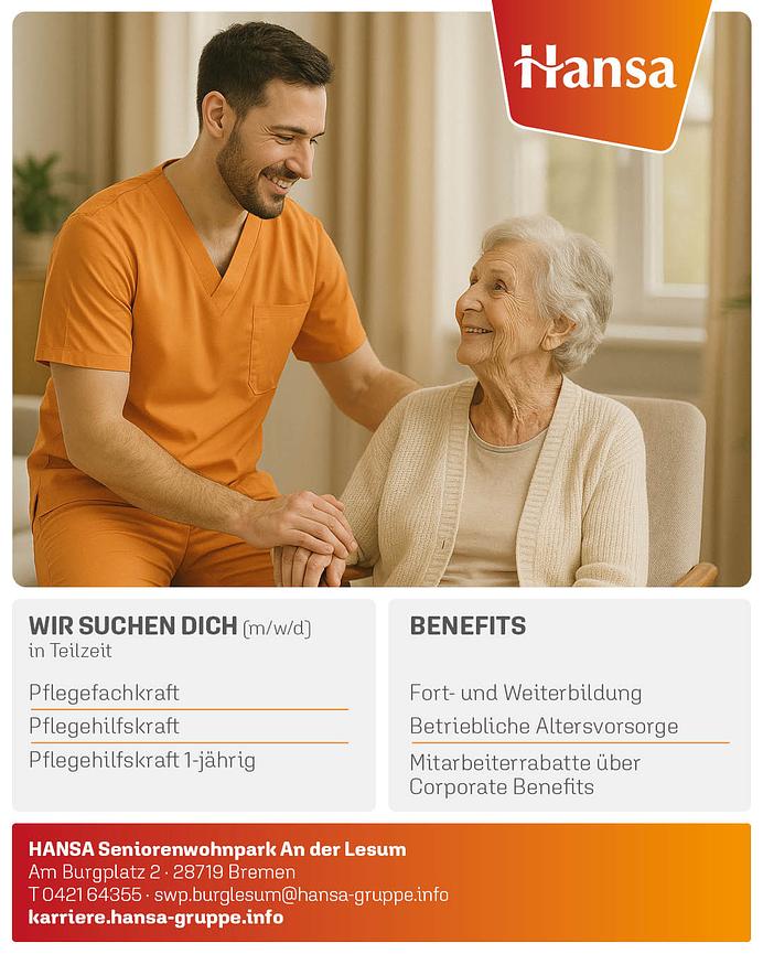 Bild 1 Pflegefachkraft in Teil- oder Vollzeit