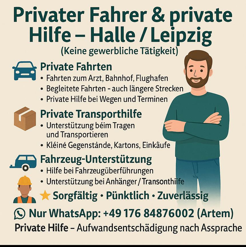 Bild 1 Privater Fahrer & zuverlässige Unterstützung – Halle / Leipzig