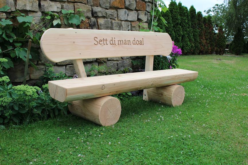 Bild 3 Gartenbank mit Gravur. Hochzeitsgeschenk. Rentners Geschenk.