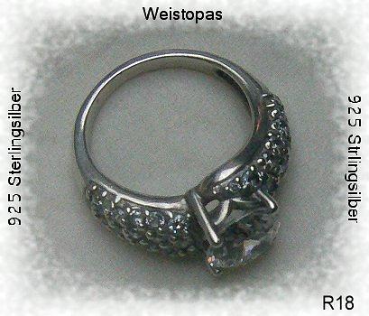 Bild 2 Ring, 925 Silber mit gefassten Topassteinen