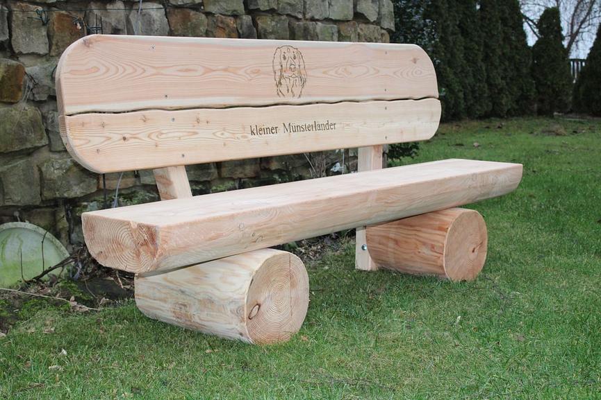 Bild 6 Gartenbank aus Lärche mit Gravur. Hochzeitsgeschenk. Jubiläums Geschenk.