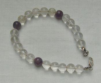 Bild 1 Armband, Bergkristall mit Amethyste