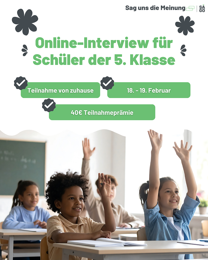 Bild 1 Online Interview: Schüler der 5. Klasse (Gymnasium) gesucht!