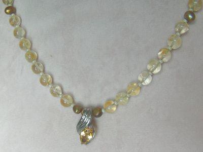 Bild 7 Citrinkette mit Citrinanhänger, 925 Silber
