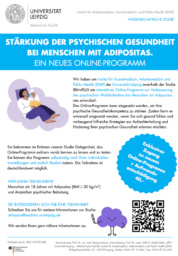 Bild 2 Studie: Online-Programm zur Förderung der psychischen Gesundheit bei Adipositas