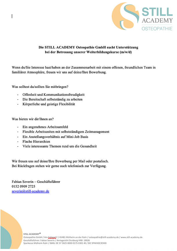 Bild 1 Osteopathieschule Unterstützung