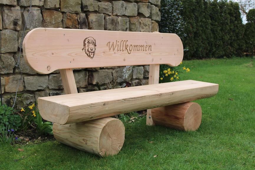 Bild 4 Jubiläumsgeschenk. Holzbank mit Gravur. Krongartmöbel. Sitzbank.