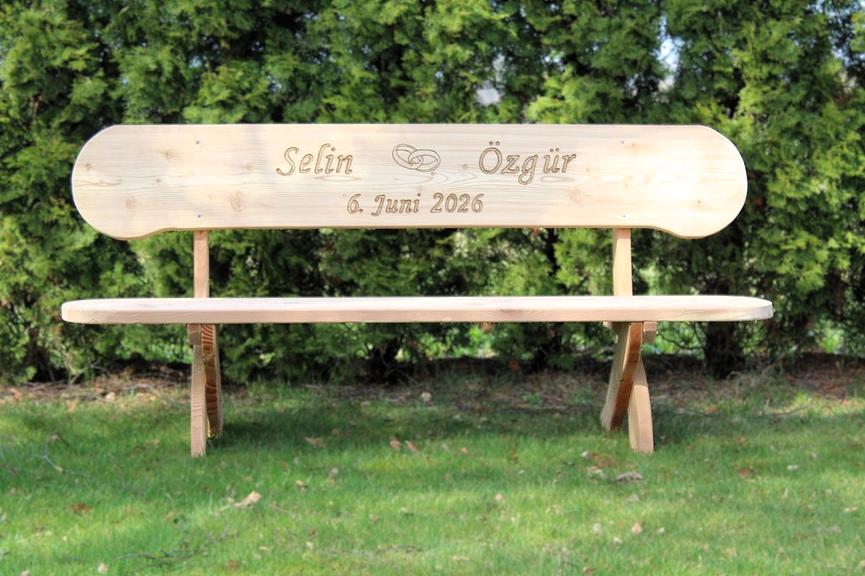 Bild 3 Gartenbank mit Gravur. Geschenk. Terrassenbank. Holzbank.