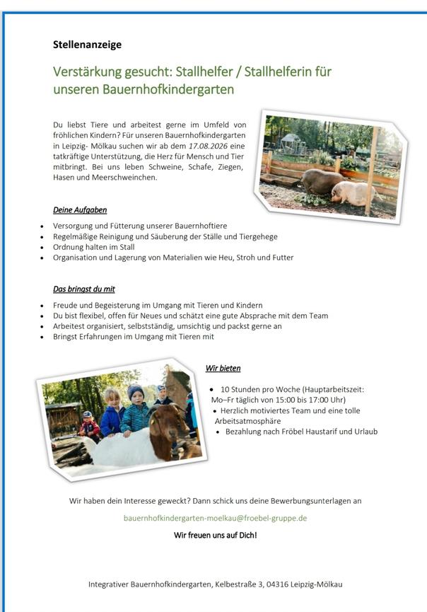 Bild 1 STALLHELFER GESUCHT