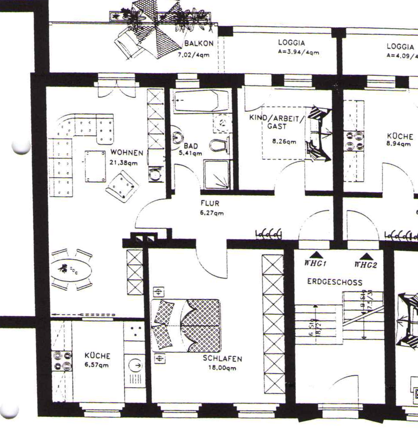 Bild 10 3-Zimmer-Altbauwohnung mit großer Süd-West-Loggia in Leipzig Gohlis 04105