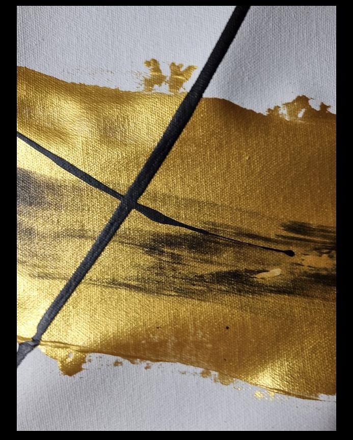 Bild 2 ​XXL UNIKAT: Laurence Lexx (1969) – „Gold Rush“ – Handsigniert (120x105 cm)