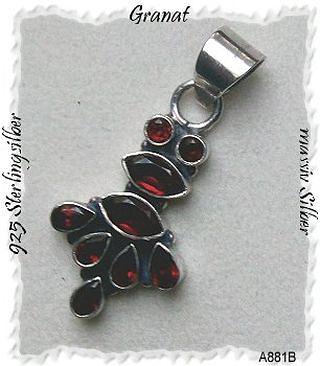 Bild 2 Granatanhänger, 925 Silbr, massiv