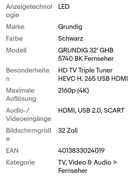 Bild 8 GRUNDIG 32" HD LED TV