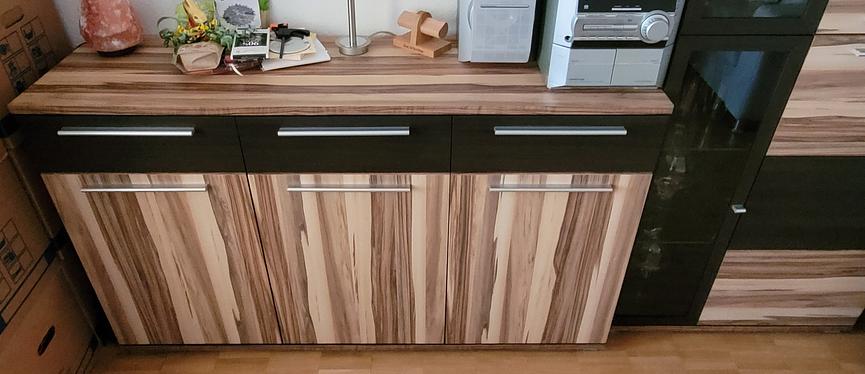 Bild 2 Vitrinenschrank, Sideboard, Wandboard, Sonoma-Eiche, Maße LxHxT 2,3 x 2,0 x 0,4