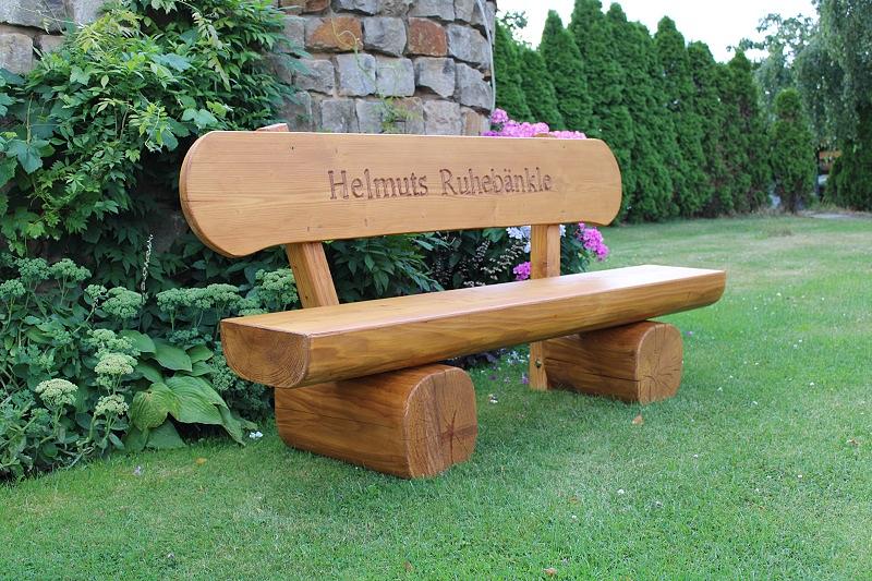 Bild 5 Gartenbank aus Lärche mit Gravur. Hochzeitsgeschenk. Geschenk.