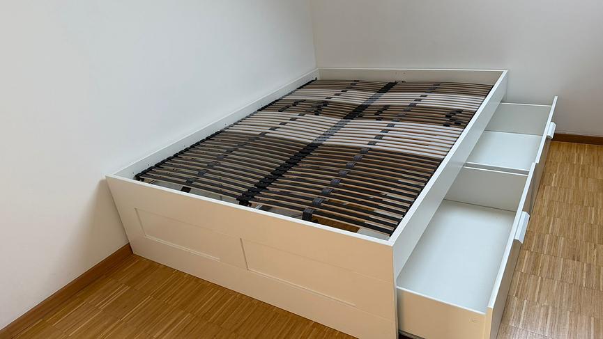 Bild 1 ikea Bett * Brimnes * weiß 140x200 * inkl Lattenrost * 200€ * Rödermark