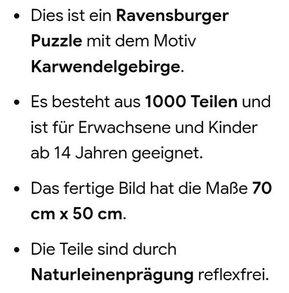 Bild 3 Ravensburger Puzzle - 1000 Teile, ohne Orig. Karton