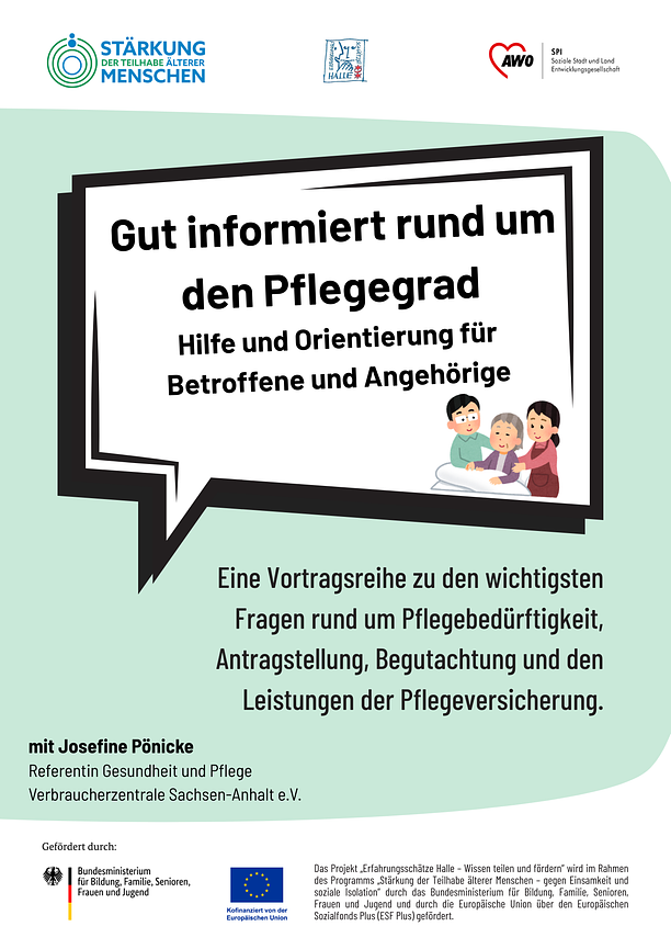 Bild 1 Vortrag "Leistungen in den Pflegegraden – Was Ihnen zusteht"
