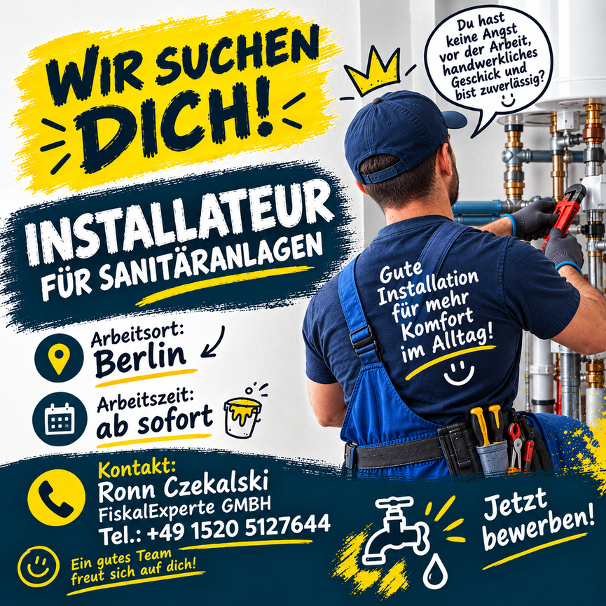 Bild 1 Sanitärinstallateur (m/w/d) – BERLIN