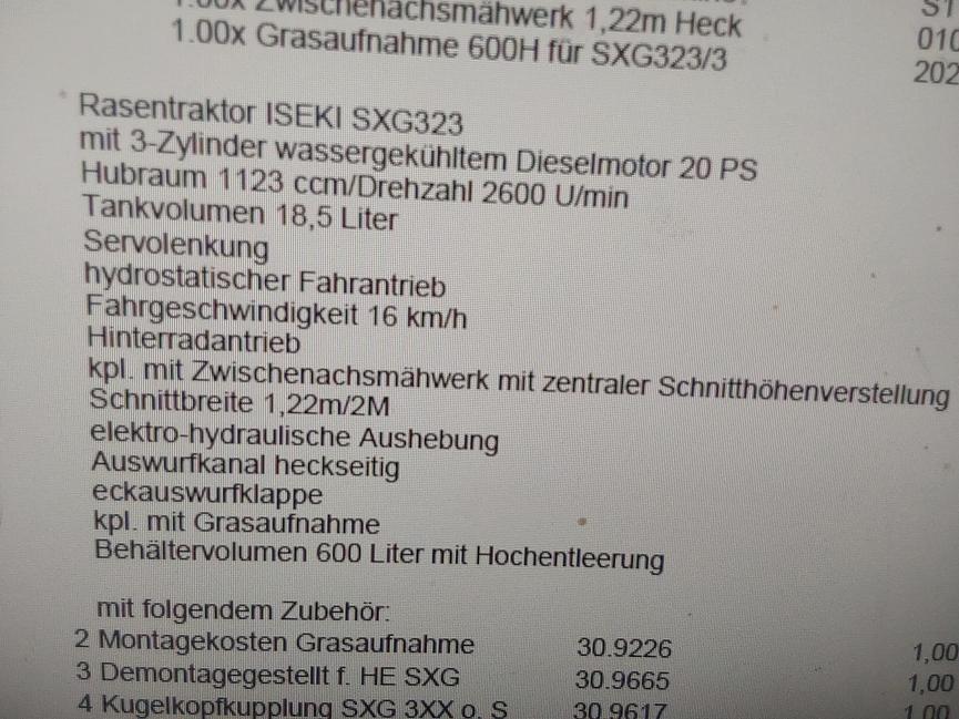 Bild 4 Verkaufe Rasentraktor ISEKI SXG323 (gut in Schuss, frisch gewartet)