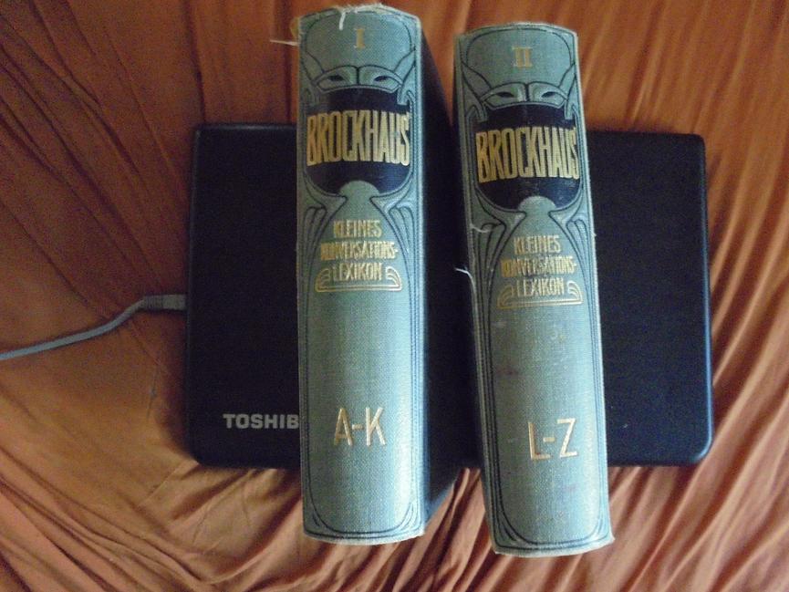 Bild 1 2-bändige Brockhaus-Enzyklopädie aus dem Jahr 1908 (!) für 10 Euro
