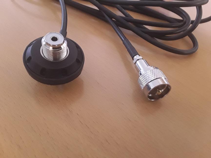 Bild 2 Amateurfunk-/ CB-Funk: Antennenfuß PL Einbauset mit 5 m Kabel