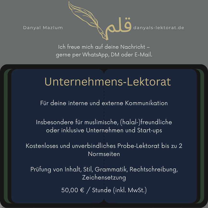 Bild 1 Unternehmens‑Lektorat – halal, inklusiv & wertebasiert