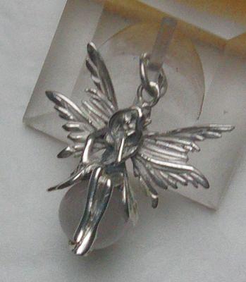 Bild 3 Engelanhänger, massiv 925 Silber mit einen Rosenquarz