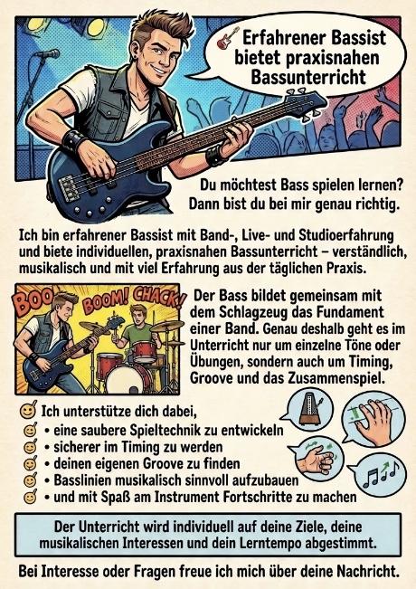 Bild 1 Biete praxisnahen Bassunterricht