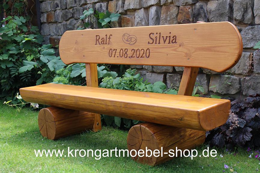 Bild 3 Jubiläumsgeschenk. Rentners Geschenk. Holzbank mit Beschriftung.