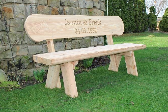 Bild 4 Gartenbank aus Holz mit Gravur. Hochzeitsgeschenk. Rentners Geschenk.