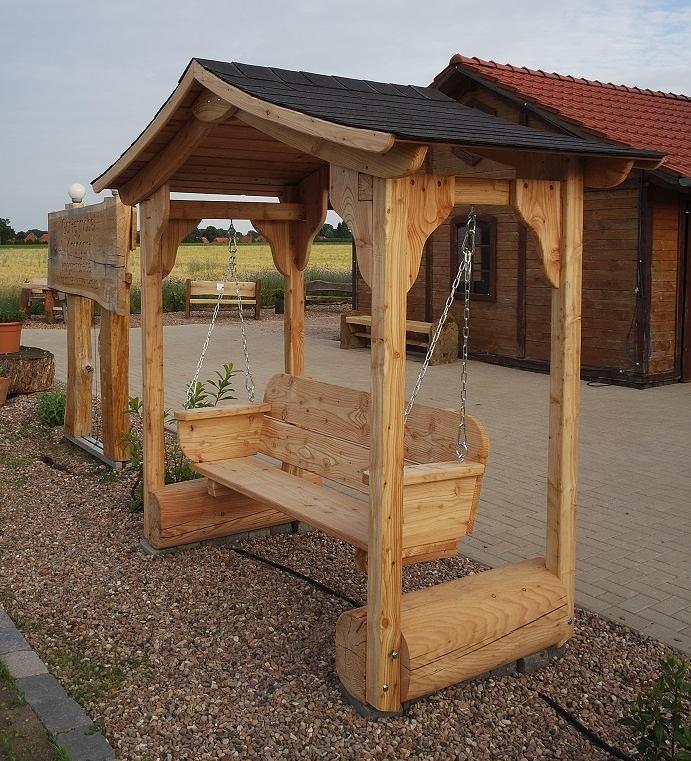 Bild 13 Gartenbank aus Lärche mit Gravur. Hochzeitsgeschenk. Krongartmöbel.