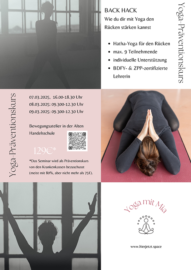 Bild 1 Präventionskurs "Back Hack – wie du dir mit Yoga den Rücken stärken kannst"