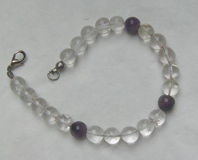 Bild 4 Armband, Bergkristall mit Amethyste
