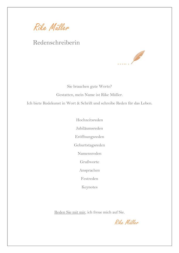 Bild 1 Redenschreiberin schreibt Reden für das Leben