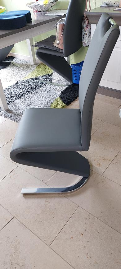 Bild 4 Esszimmer Stühle 4 Stck  "Schwinger" grau/  anthrazit
