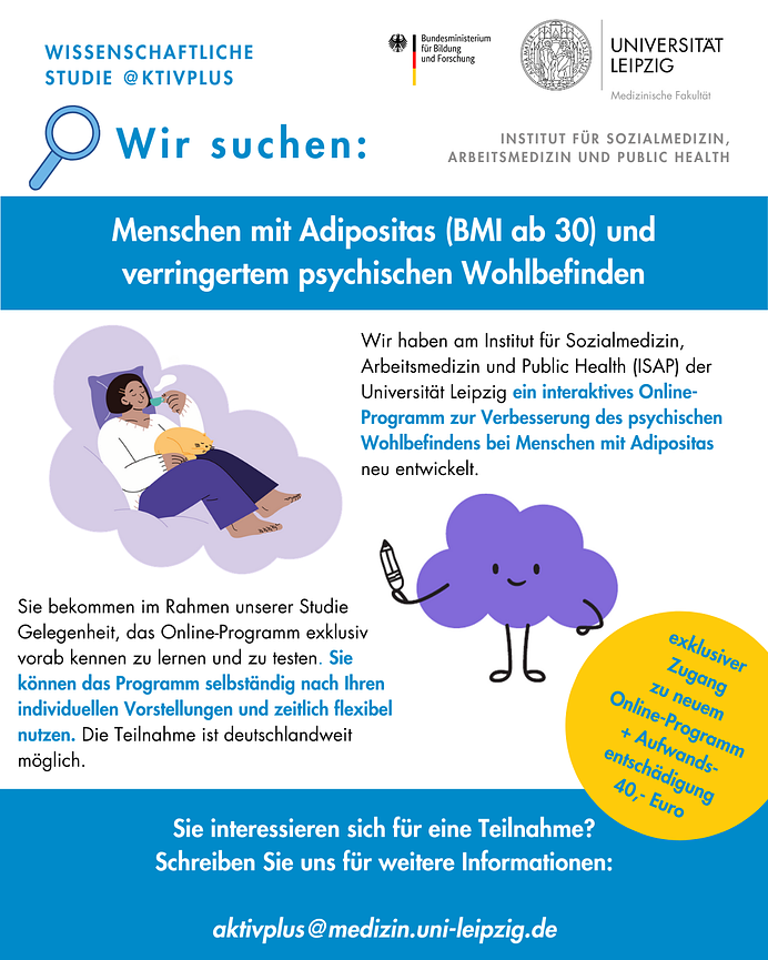 Bild 1 Bundesweite Studie: Online-Programm Förderung psychische Gesundheit Adipositas