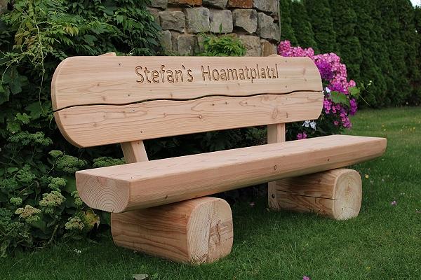 Bild 3 Gartenmöbel. Gartenbank mit Gravur. Hochzeitsgeschenk.