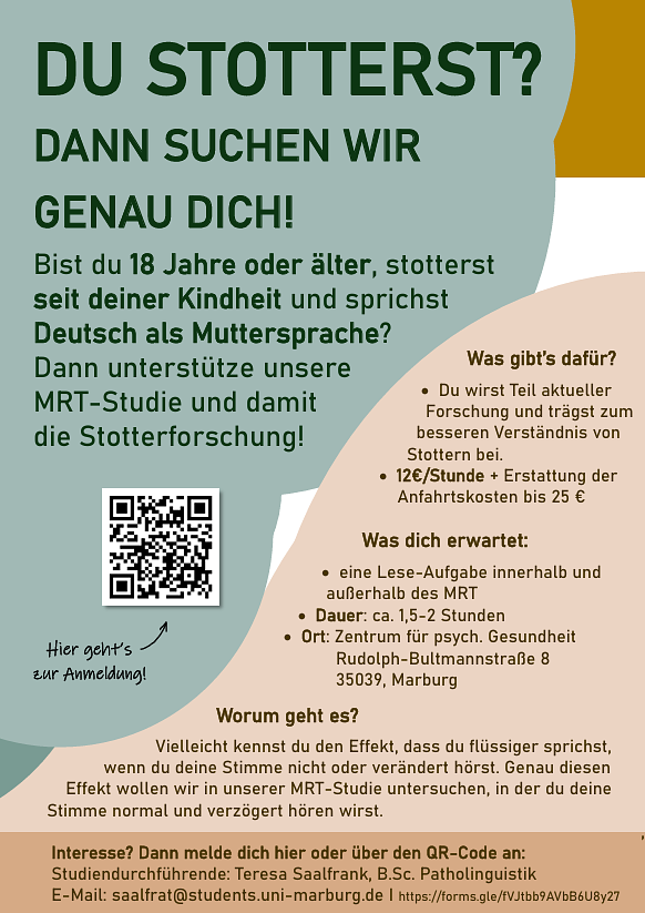 Bild 1 Du stotterst? Mach mit bei unserer MRT-Studie in Marburg!