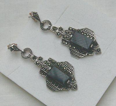 Bild 4 Ohrringe, 925 Silber mit Margasiten und den Onyx