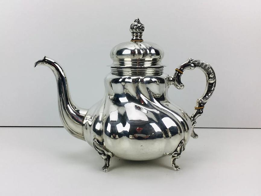 Bild 3 835 Silber Tafelsilber 3476 Gramm Chippendale Tee Kaffee Service Set