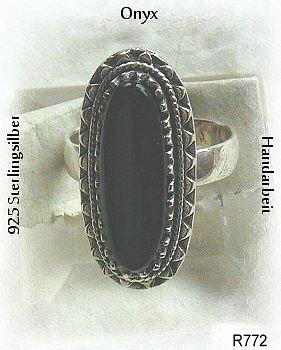 Bild 3 Ring, 925 Silber mit gefassten Onyxstein