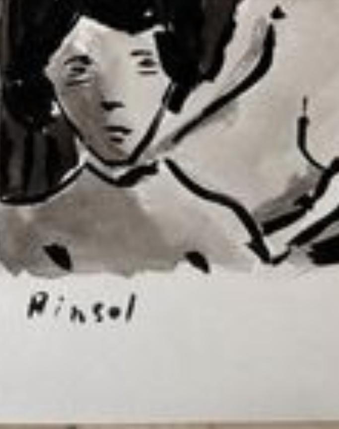 Bild 1 ​Expressionistische Tuschzeichnung "Fodor & Pinsol" – Monogramm E.S. – Umkreis V